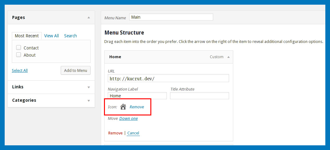 [WordPress] How to add icons to menu options. With and without plugins.
